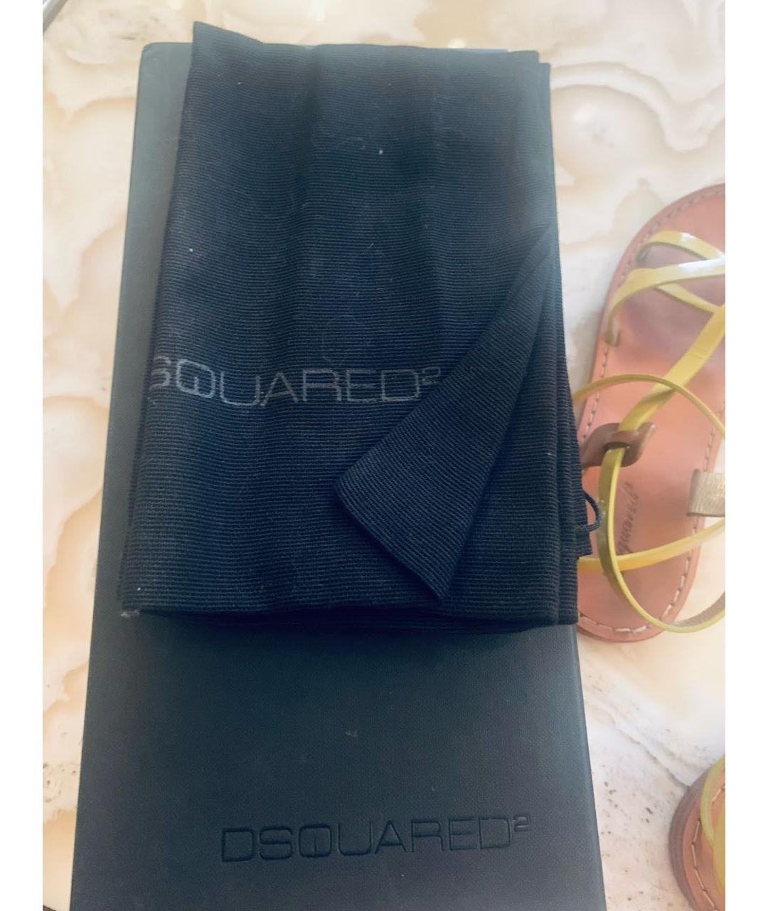 DSQUARED2 Желтые сандалии из лакированной кожи, фото 7