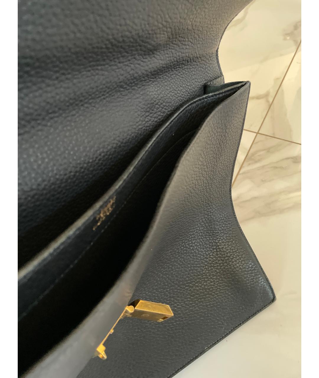 HERMES Черный кожаный портфель, фото 3