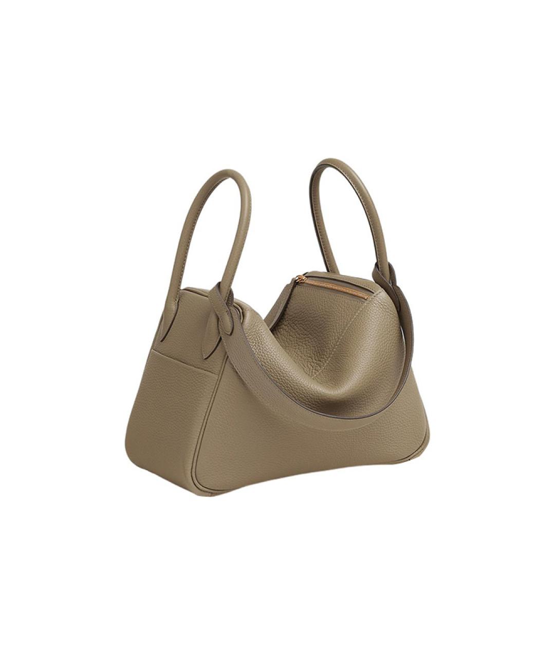 HERMES Коричневая кожаная сумка через плечо, фото 3