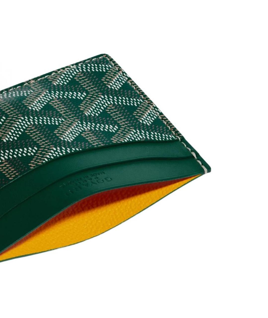 GOYARD Зеленый кожаный кардхолдер, фото 2