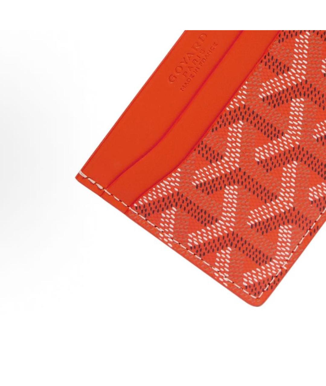 GOYARD Оранжевый кожаный кардхолдер, фото 3