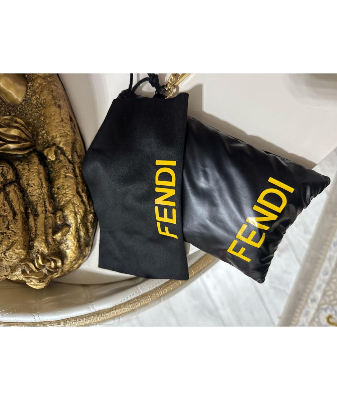 FENDI Антрацитовые металлические солнцезащитные очки, фото 4