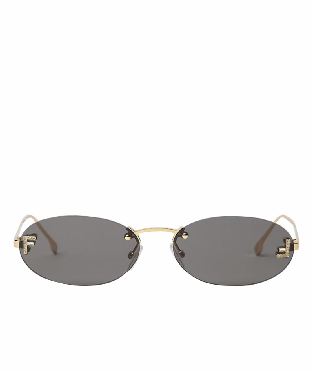 FENDI Антрацитовые металлические солнцезащитные очки, фото 1