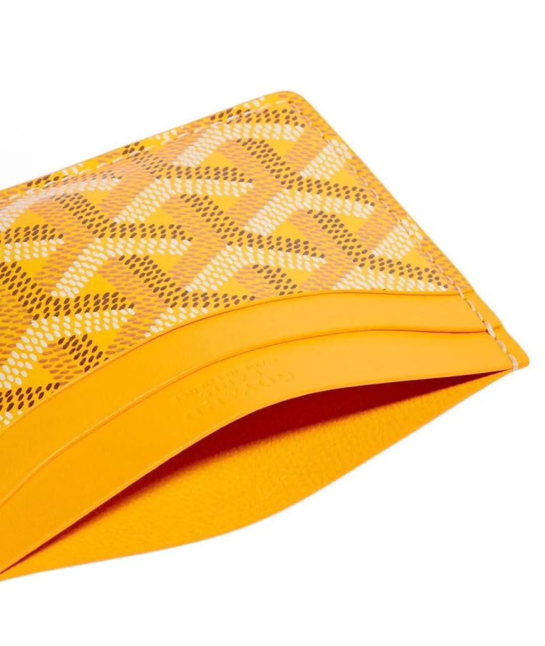 GOYARD Желтый кожаный кардхолдер, фото 2