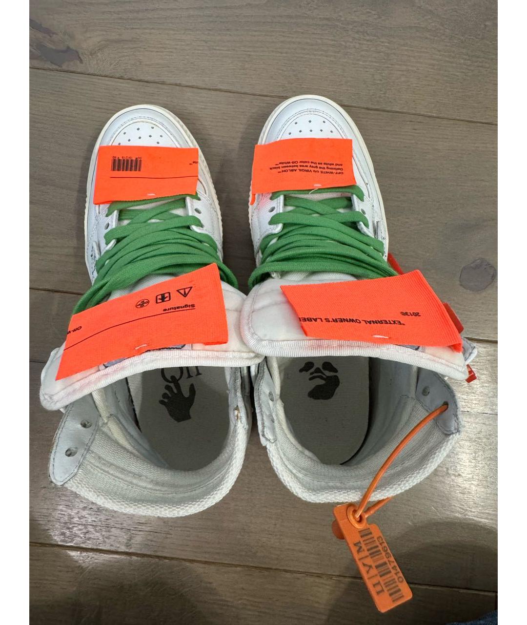 OFF-WHITE Белые кожаные кеды, фото 3