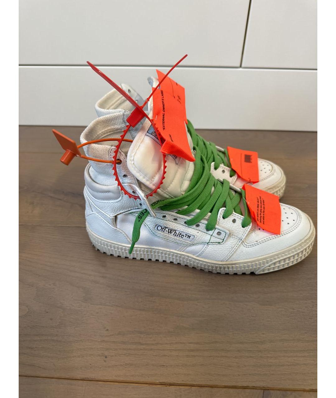 OFF-WHITE Белые кожаные кеды, фото 9