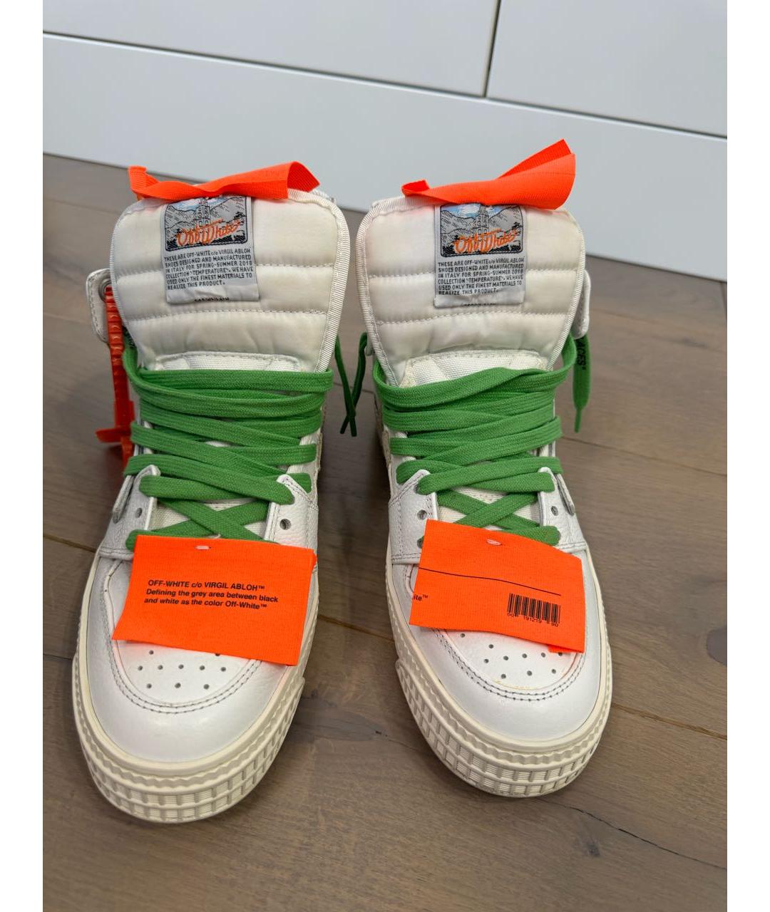 OFF-WHITE Белые кожаные кеды, фото 7