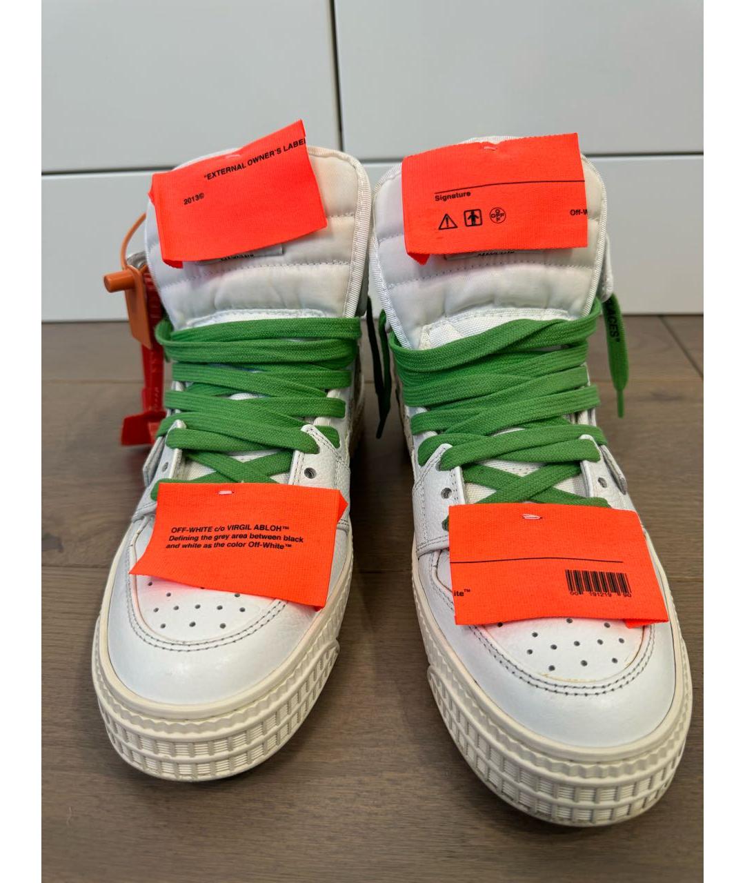 OFF-WHITE Белые кожаные кеды, фото 2