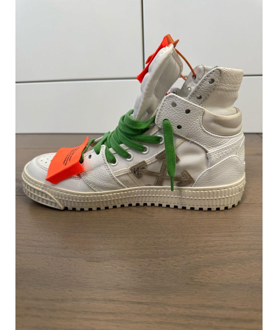 OFF-WHITE Белые кожаные кеды, фото 6