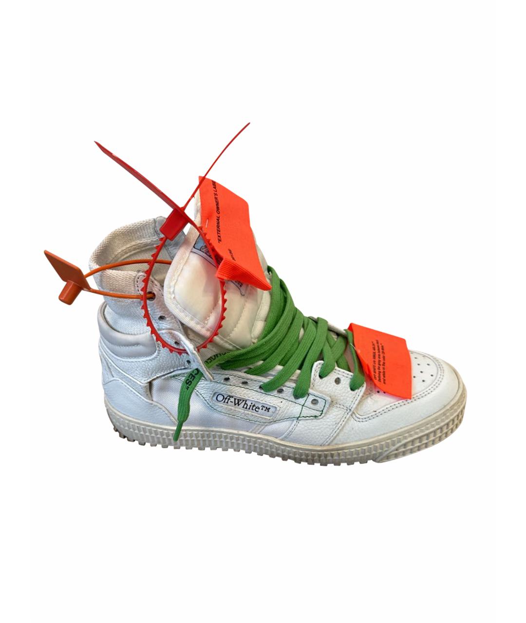 OFF-WHITE Белые кожаные кеды, фото 1