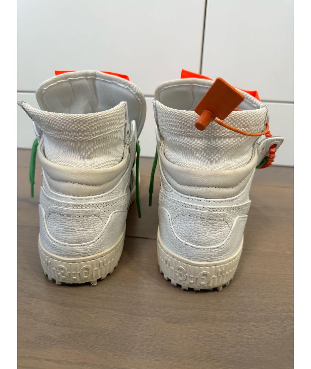 OFF-WHITE Белые кожаные кеды, фото 4