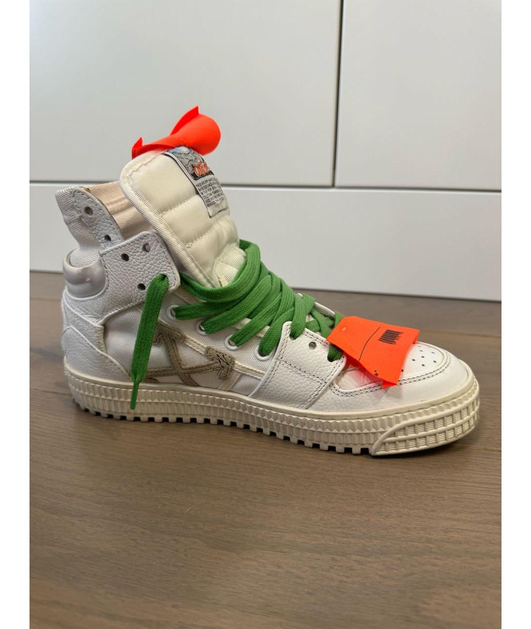 OFF-WHITE Белые кожаные кеды, фото 5