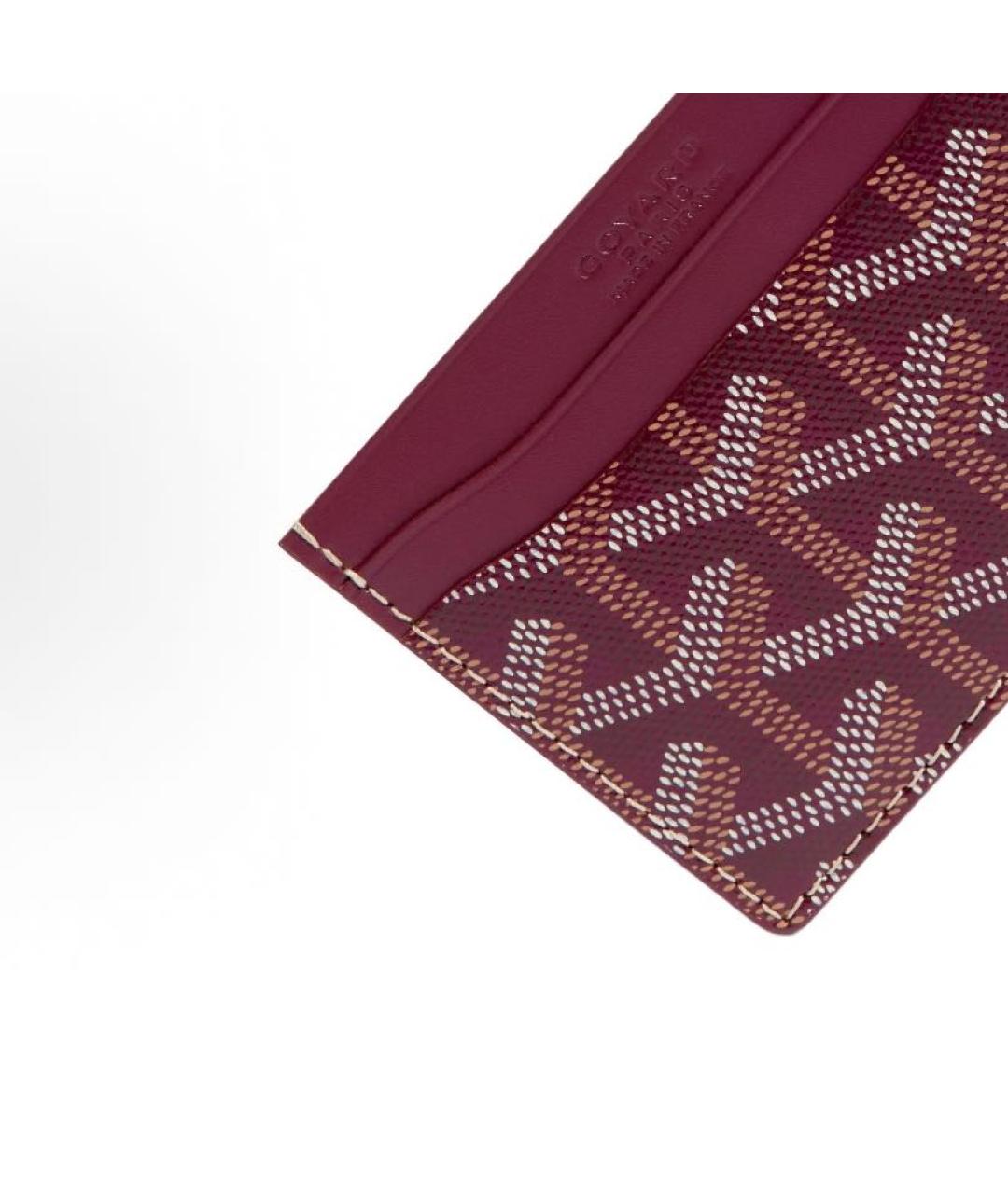 GOYARD Бордовый кожаный кардхолдер, фото 3