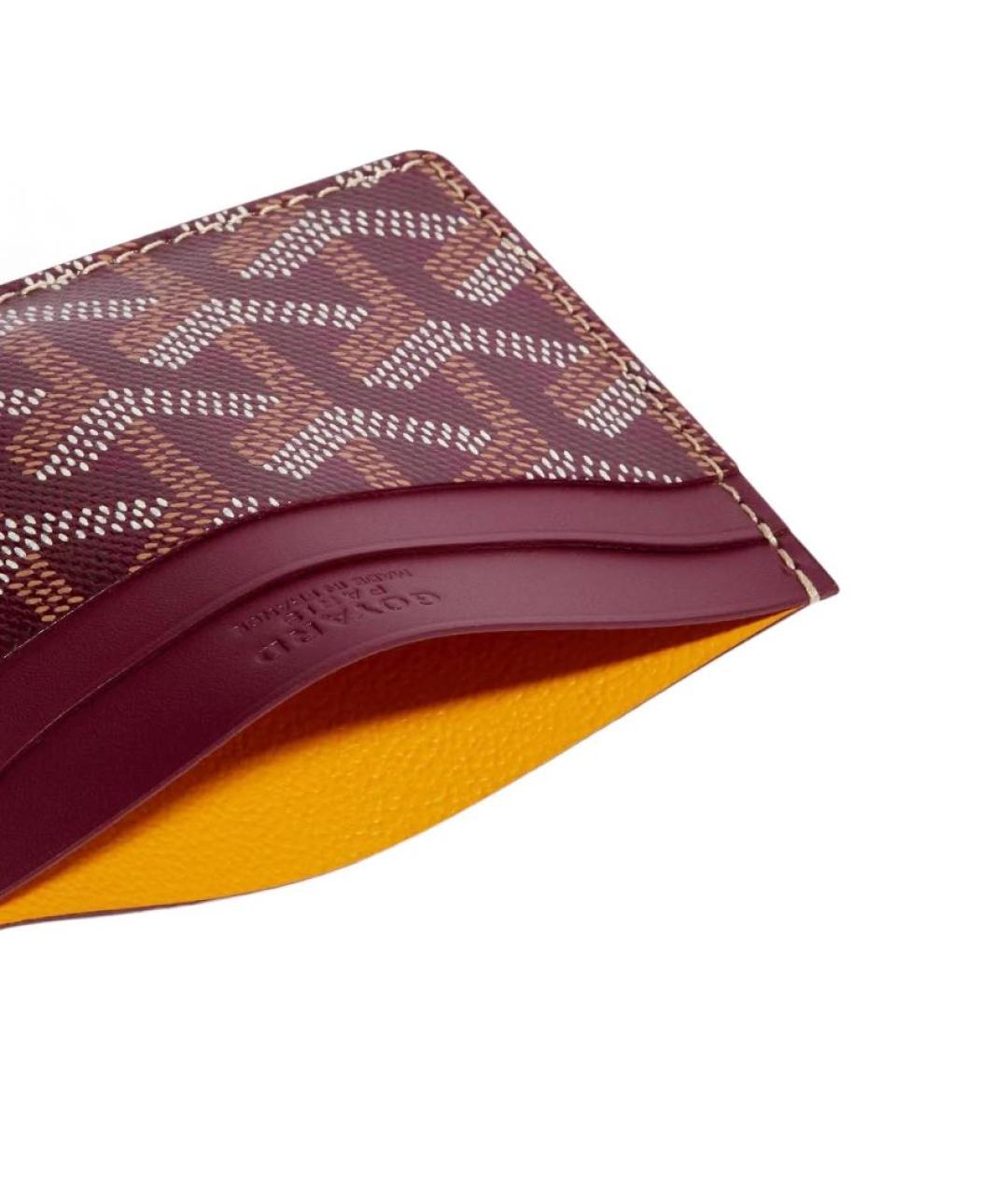GOYARD Бордовый кожаный кардхолдер, фото 2