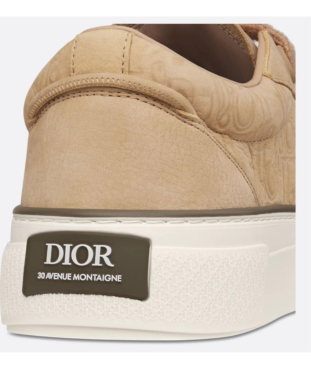 CHRISTIAN DIOR Бежевые нубуковые низкие кроссовки / кеды, фото 6