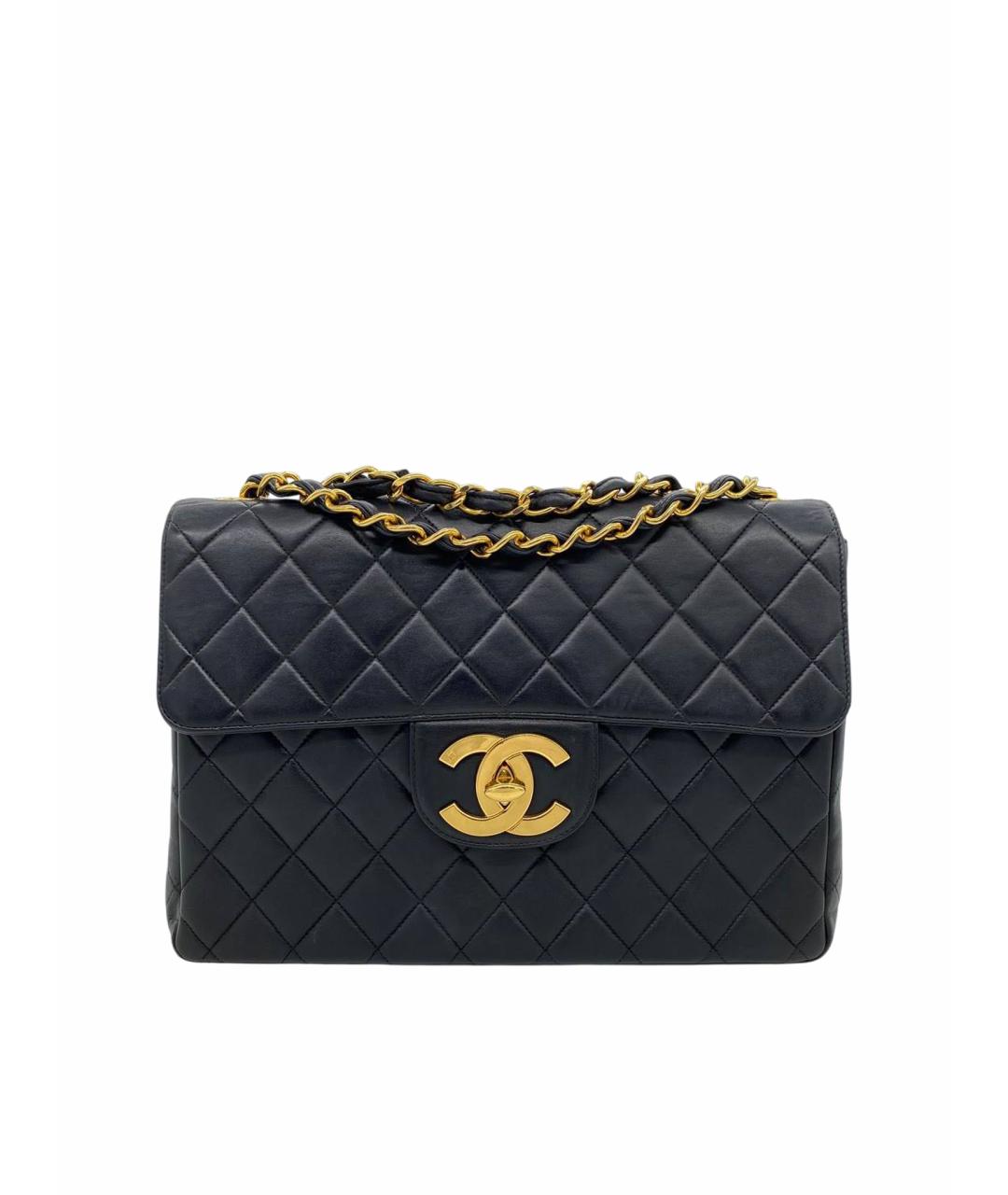 CHANEL Черная кожаная сумка с короткими ручками, фото 1