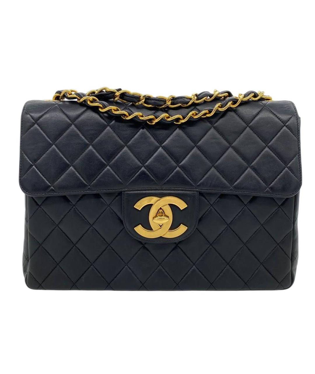CHANEL Черная кожаная сумка с короткими ручками, фото 9
