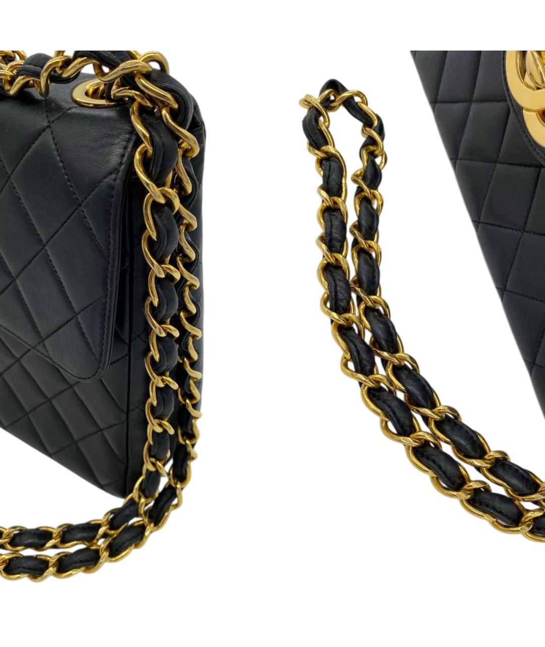 CHANEL Черная кожаная сумка с короткими ручками, фото 7