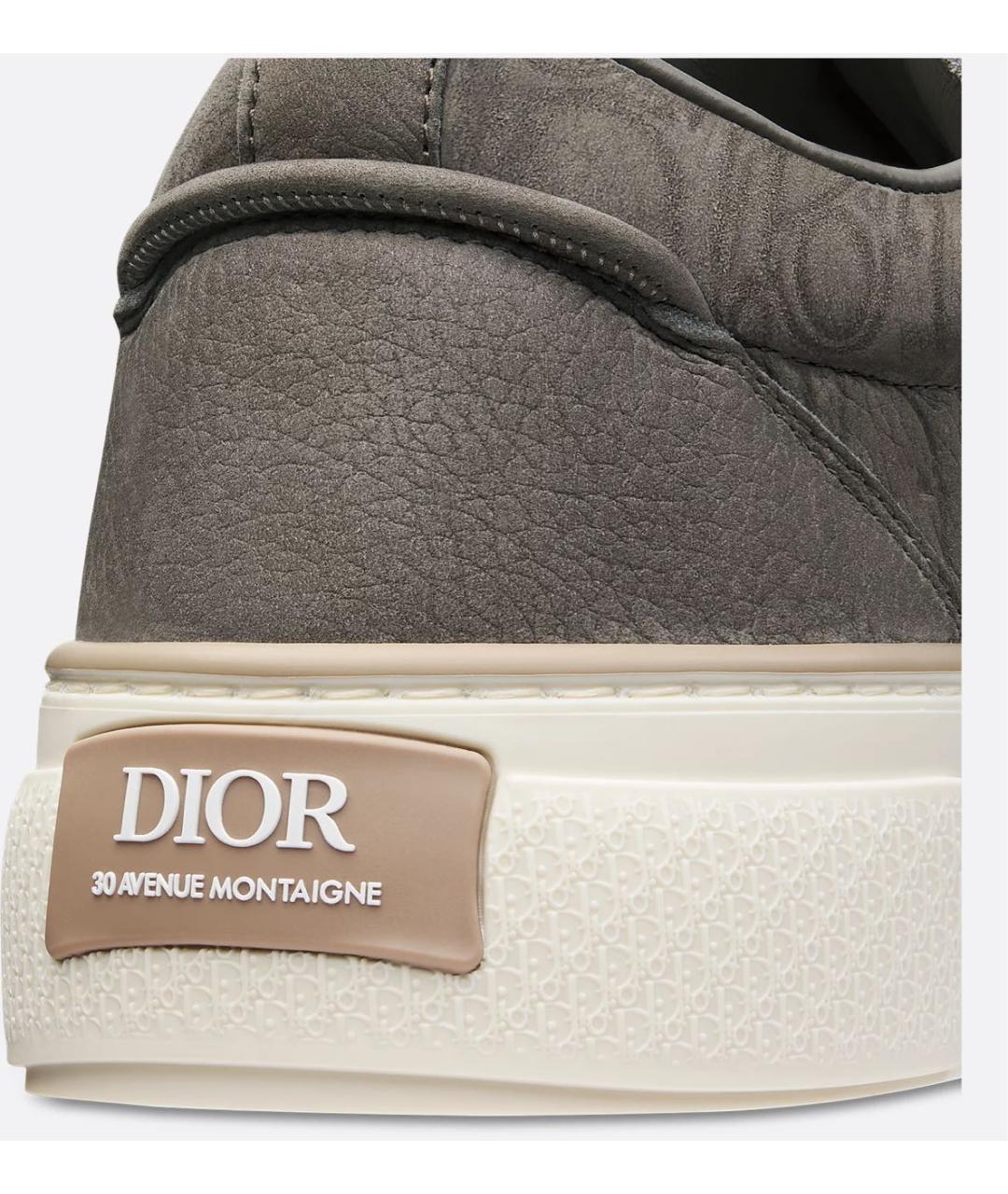 CHRISTIAN DIOR Серые нубуковые низкие кроссовки / кеды, фото 7