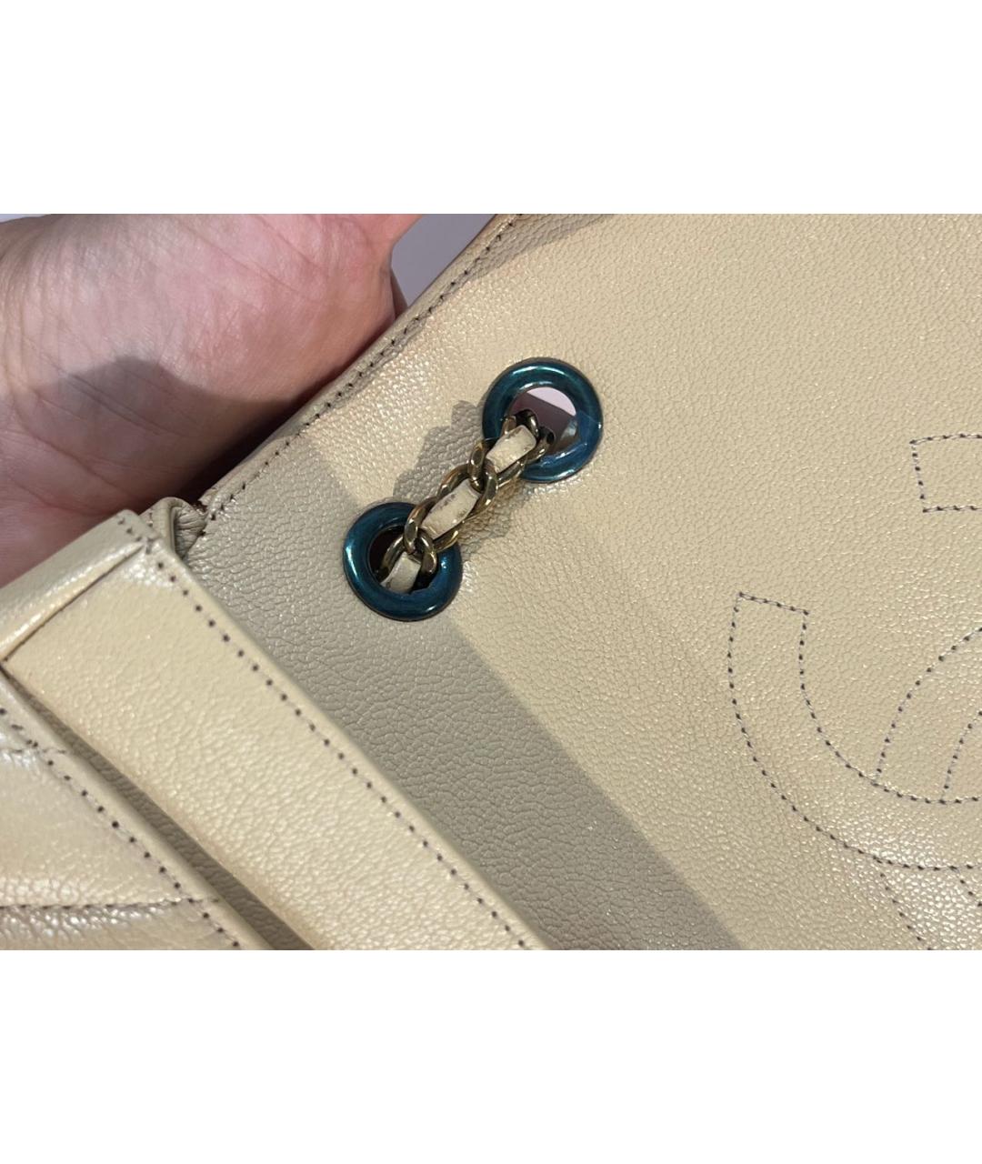 CHANEL Бежевая кожаная сумка через плечо, фото 2