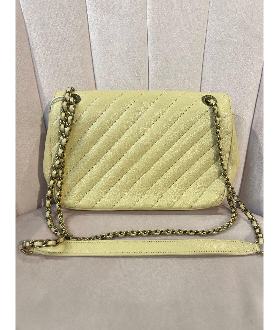 CHANEL Бежевая кожаная сумка через плечо, фото 4