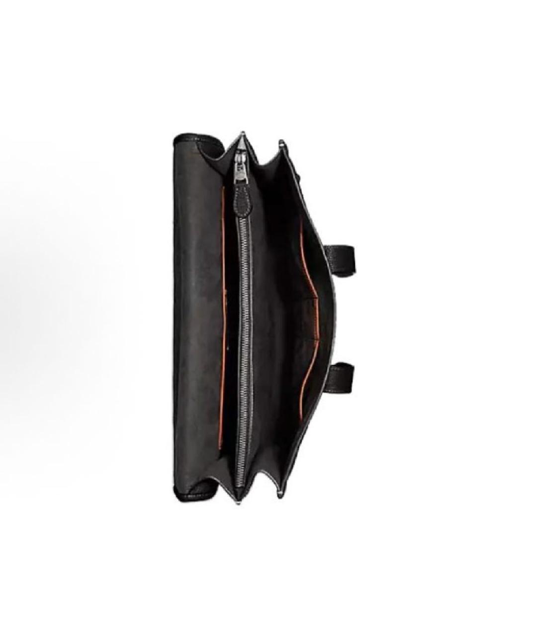 COACH Черный кожаный портфель, фото 4