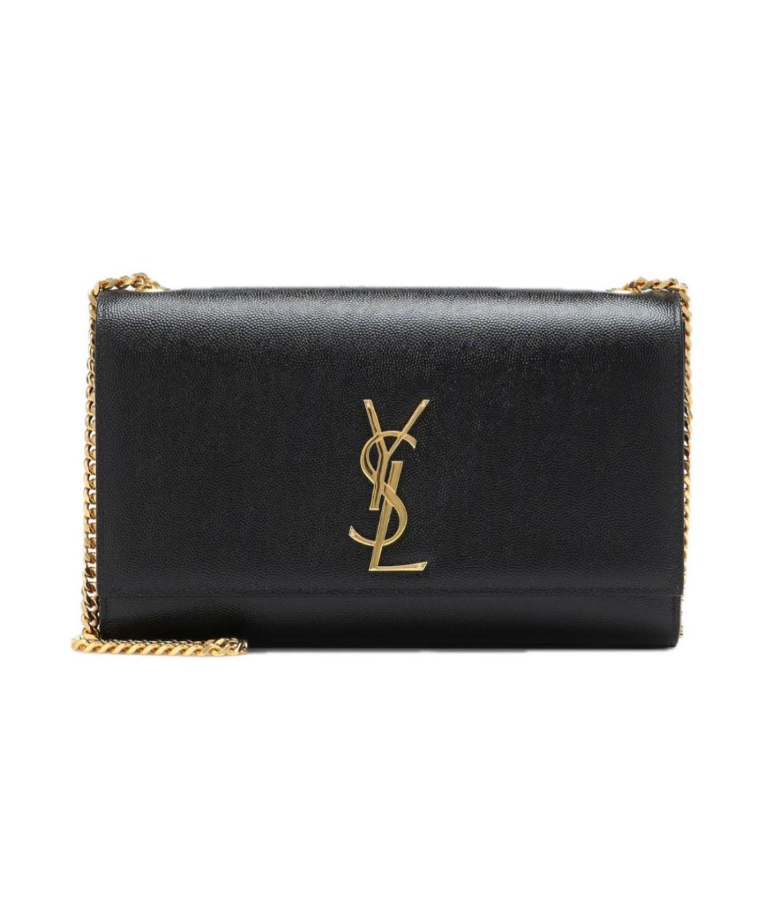 SAINT LAURENT Черная кожаная сумка через плечо, фото 1