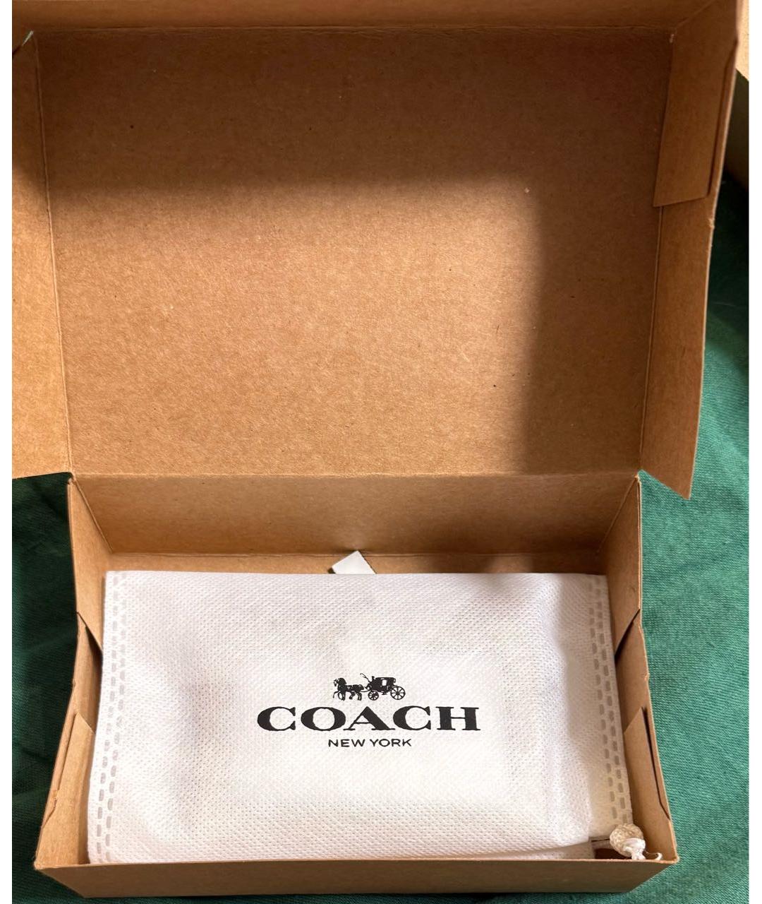 COACH Бежевый кожаный кардхолдер, фото 3