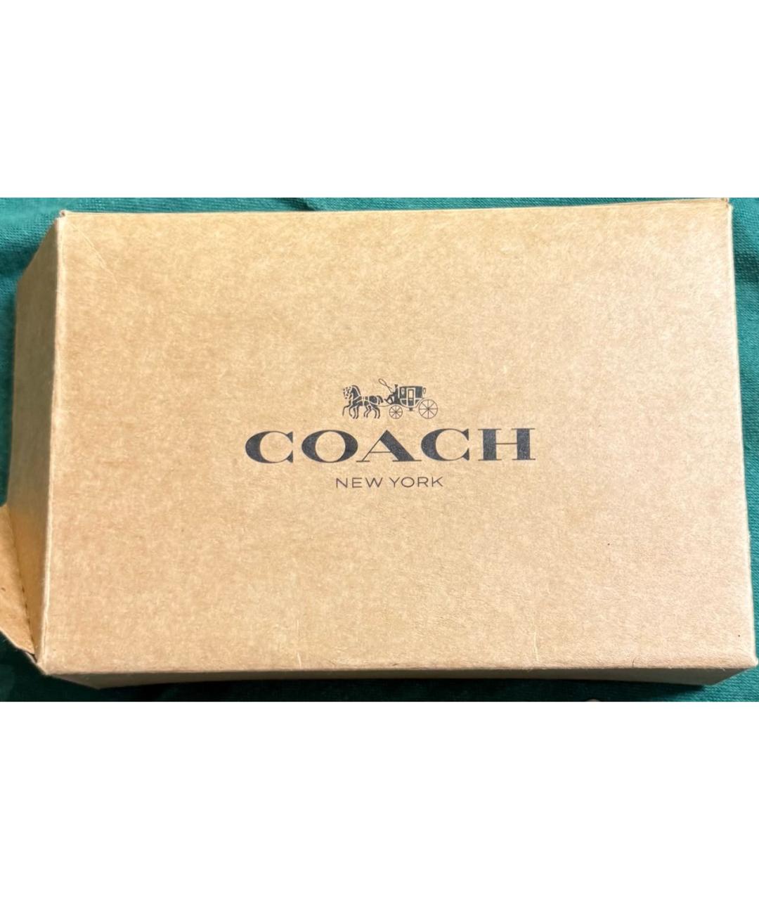 COACH Бежевый кожаный кардхолдер, фото 4