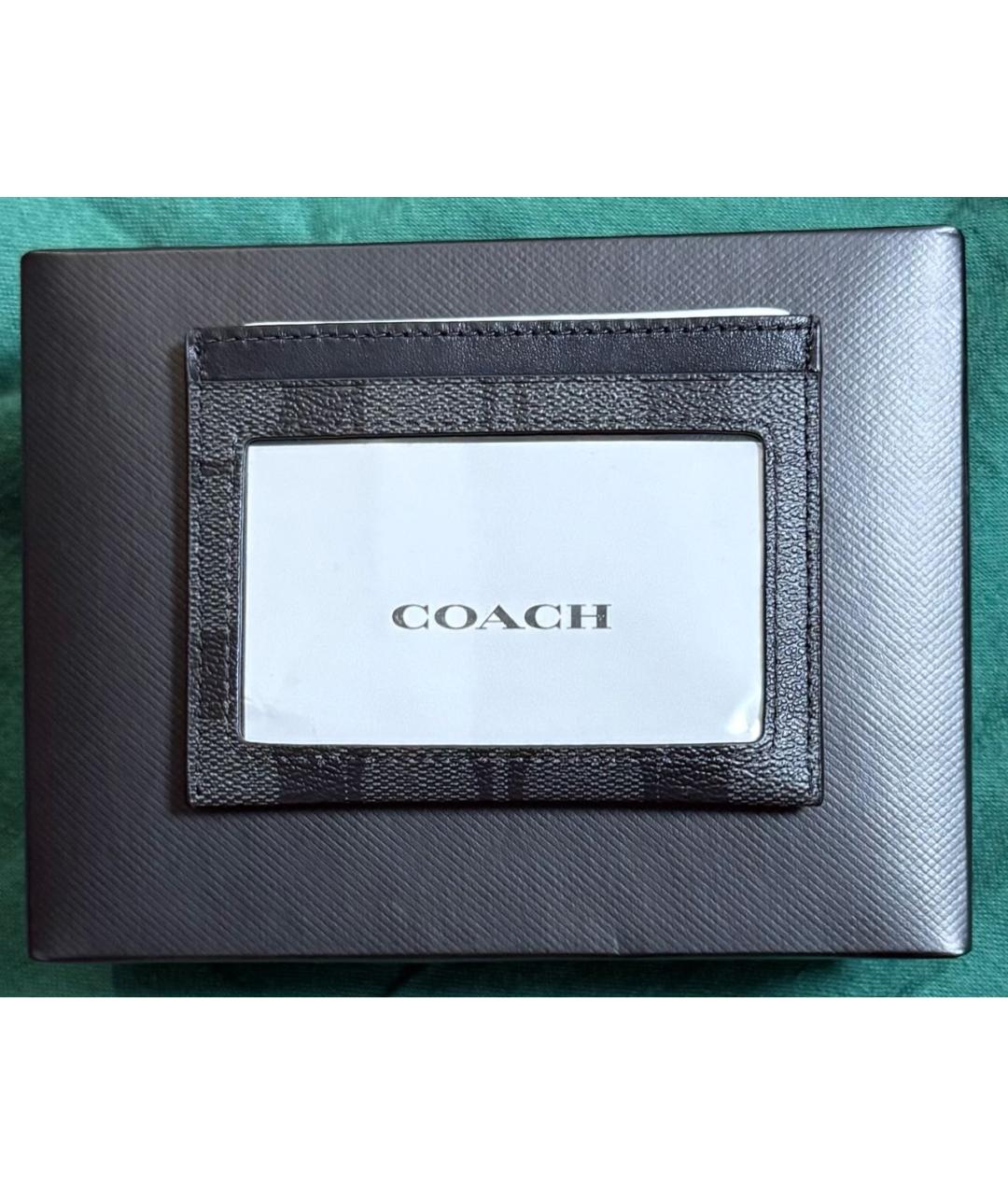 COACH Черный кожаный кардхолдер, фото 2