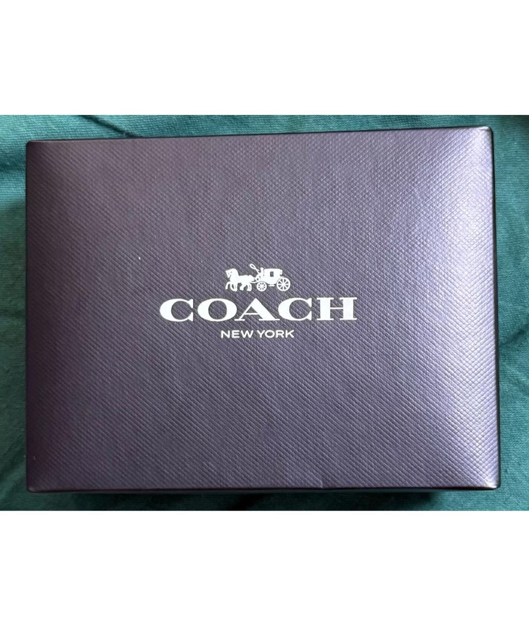 COACH Черный кожаный кардхолдер, фото 4
