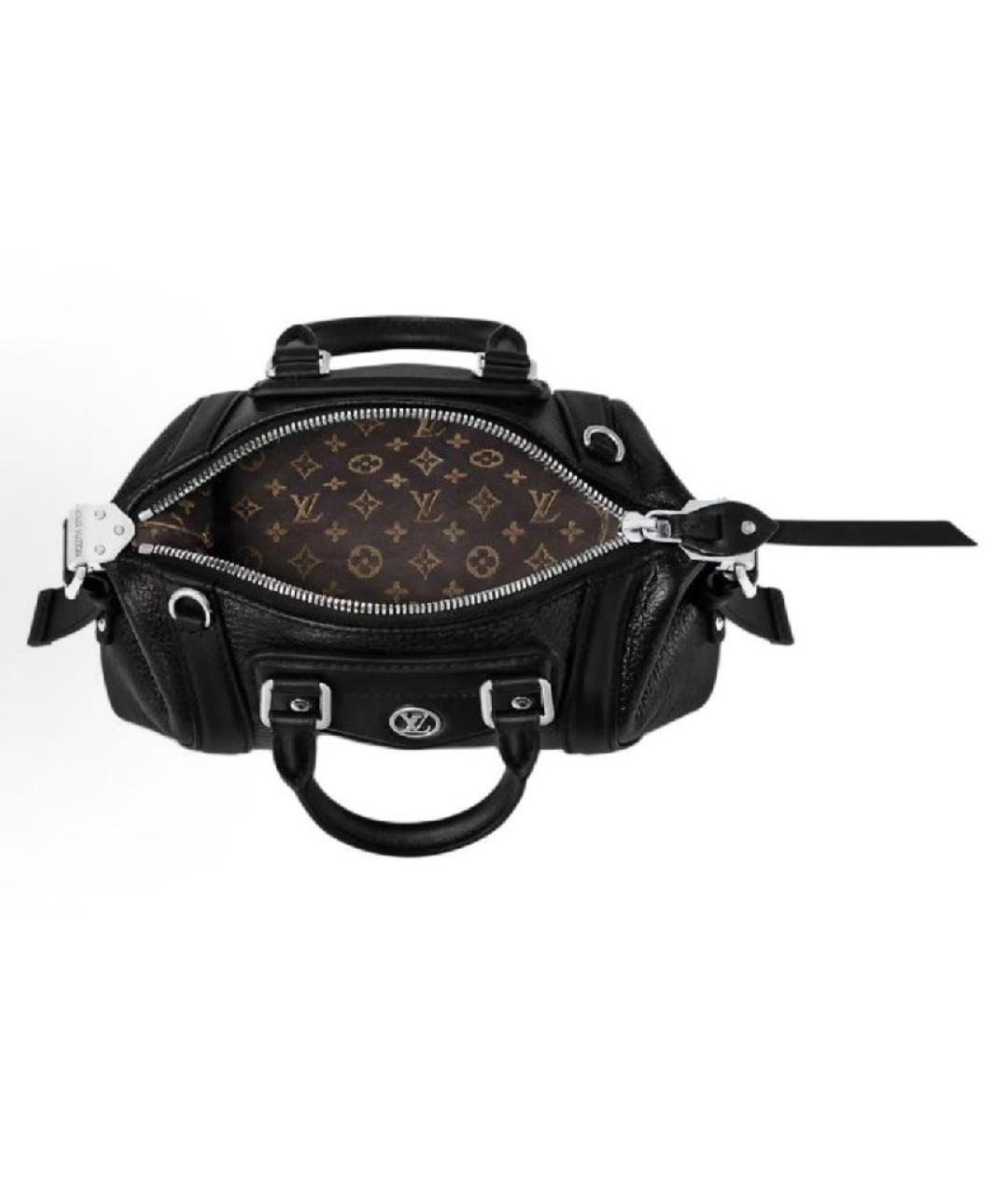 LOUIS VUITTON Черная кожаная сумка через плечо, фото 4