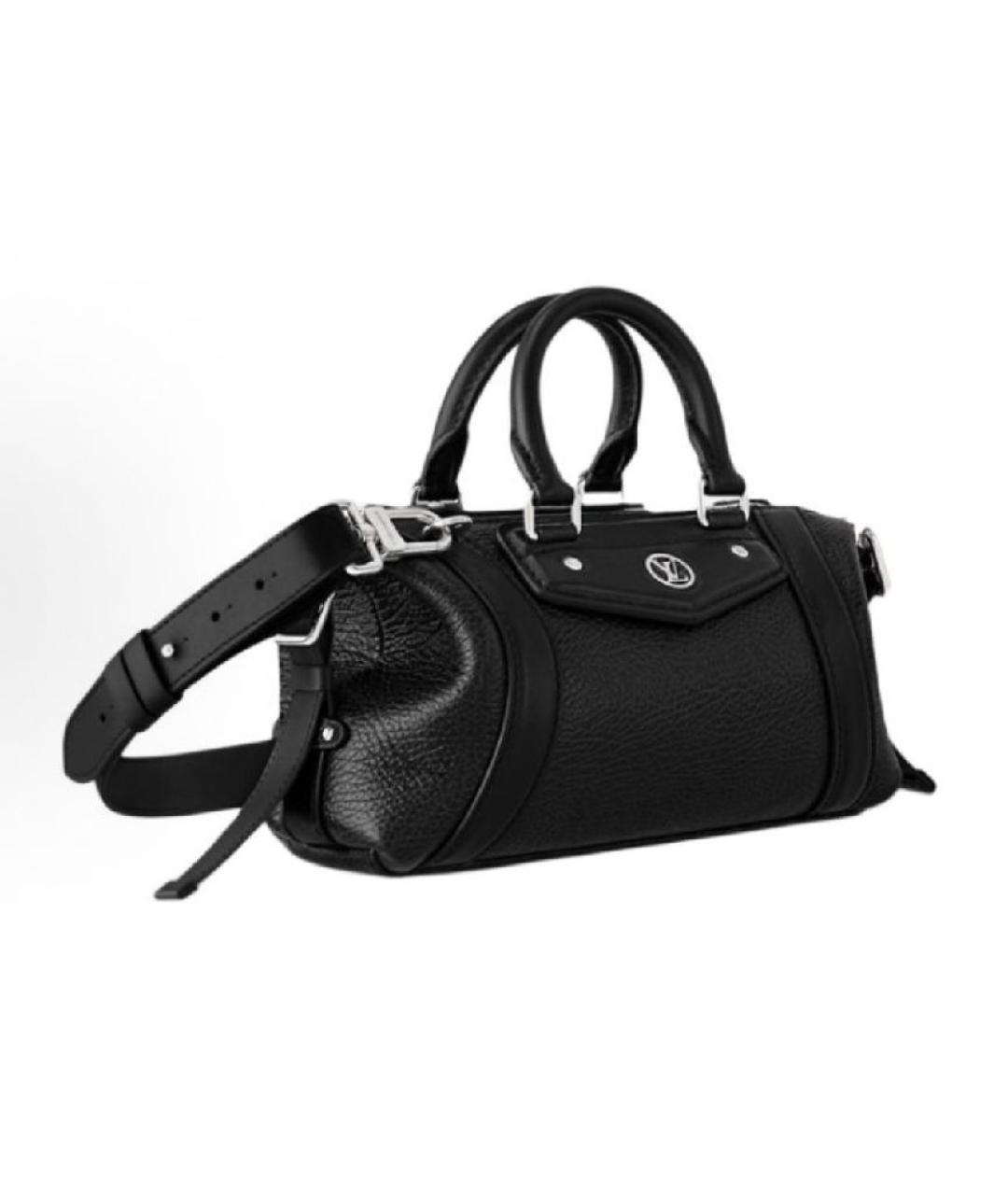 LOUIS VUITTON Черная кожаная сумка через плечо, фото 2