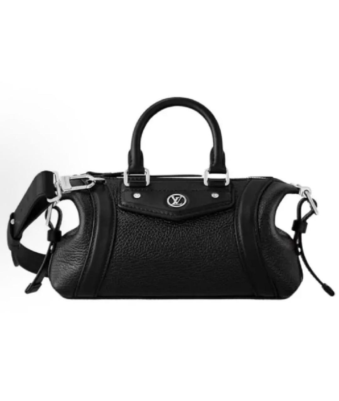 LOUIS VUITTON Черная кожаная сумка через плечо, фото 9