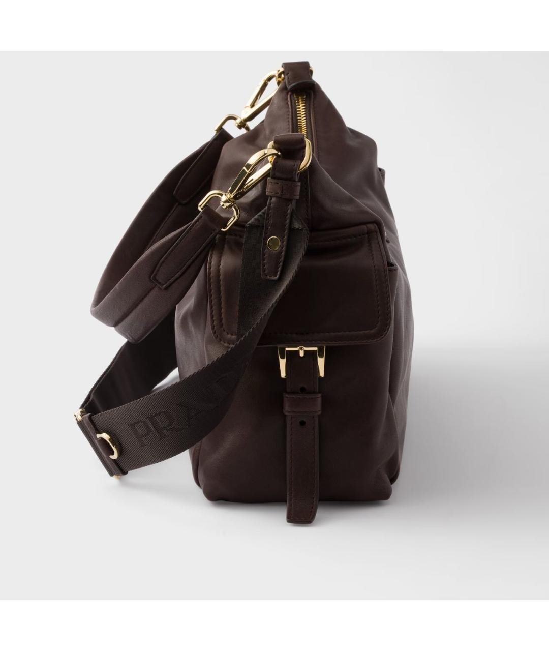 PRADA Коричневая кожаная сумка через плечо, фото 3