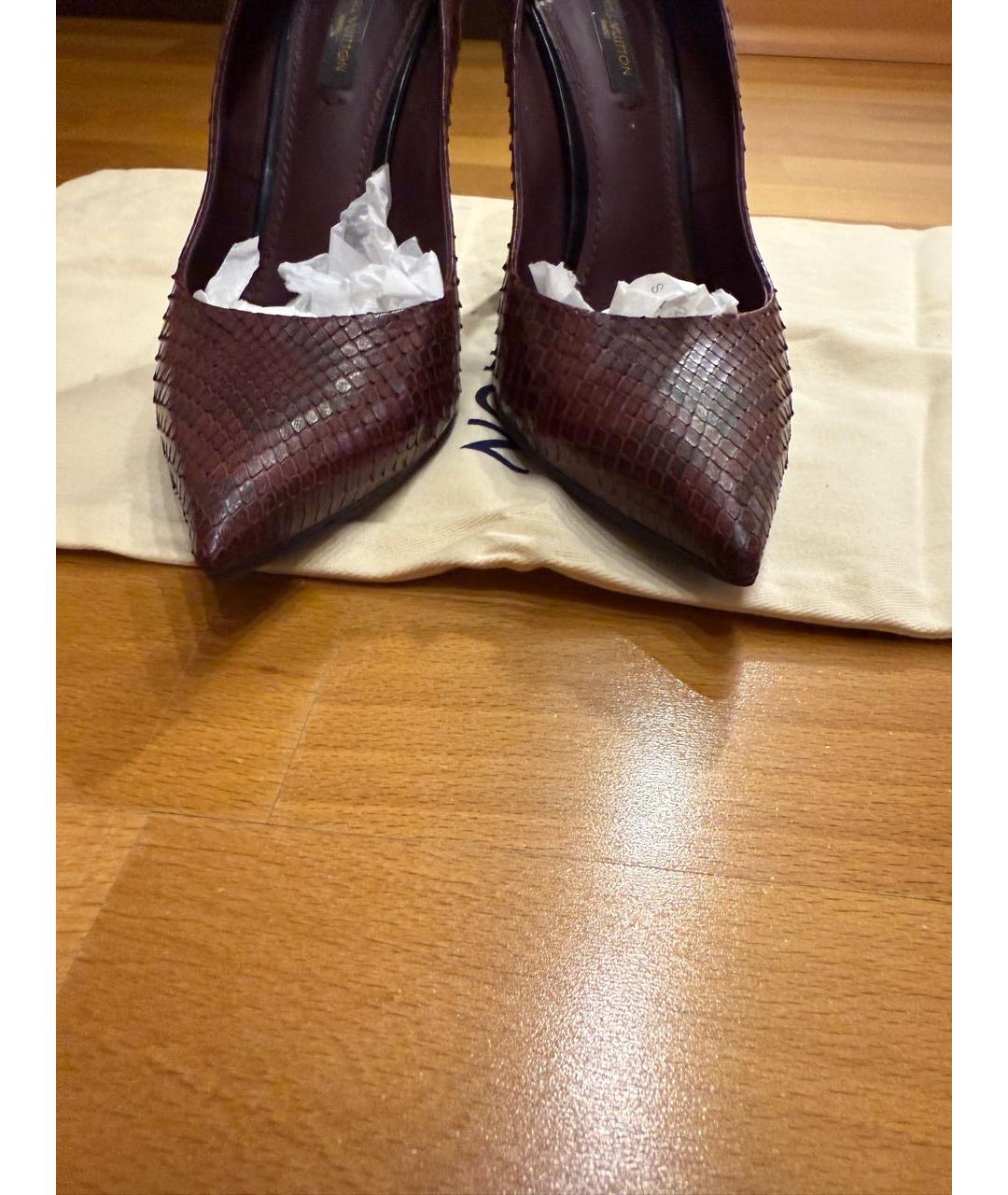 LOUIS VUITTON Бордовые туфли из экзотической кожи, фото 6