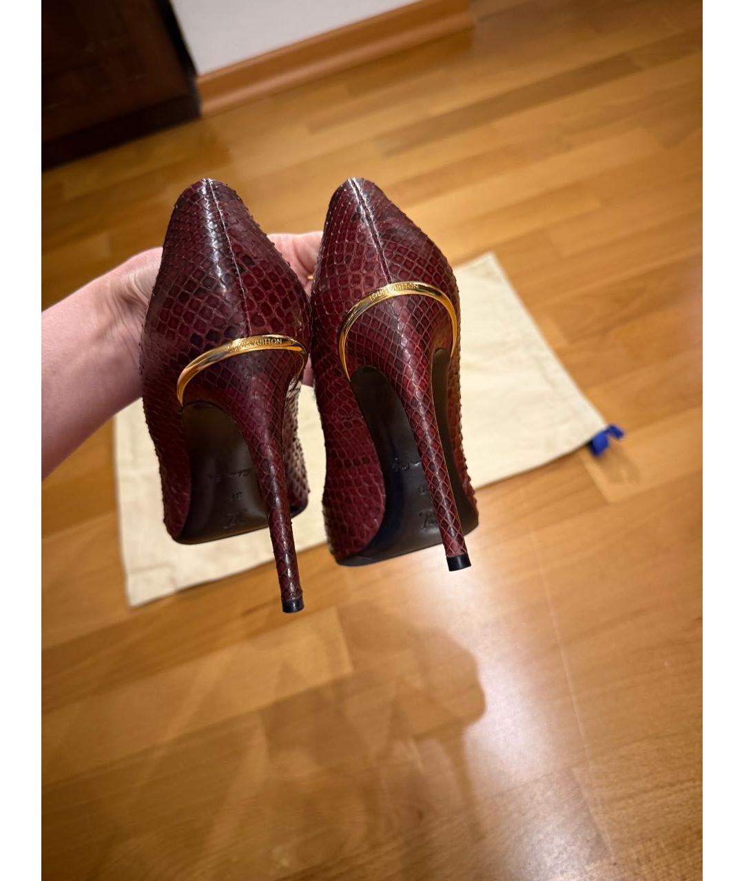 LOUIS VUITTON Бордовые туфли из экзотической кожи, фото 3