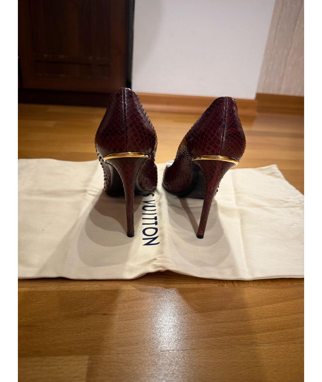LOUIS VUITTON Бордовые туфли из экзотической кожи, фото 4