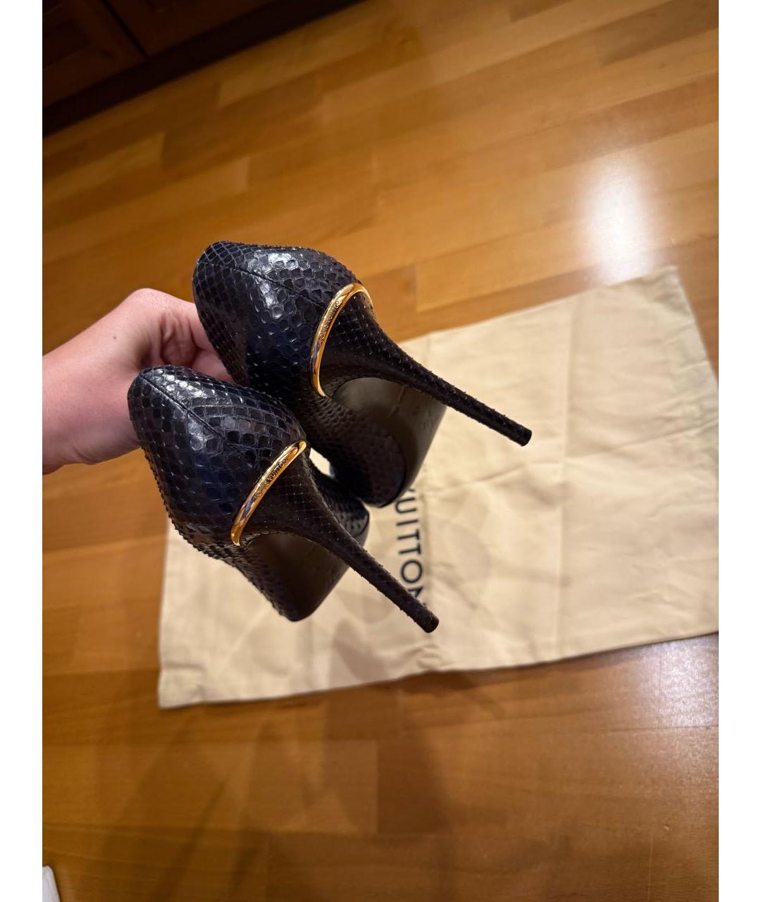 LOUIS VUITTON Темно-синие туфли из экзотической кожи, фото 4