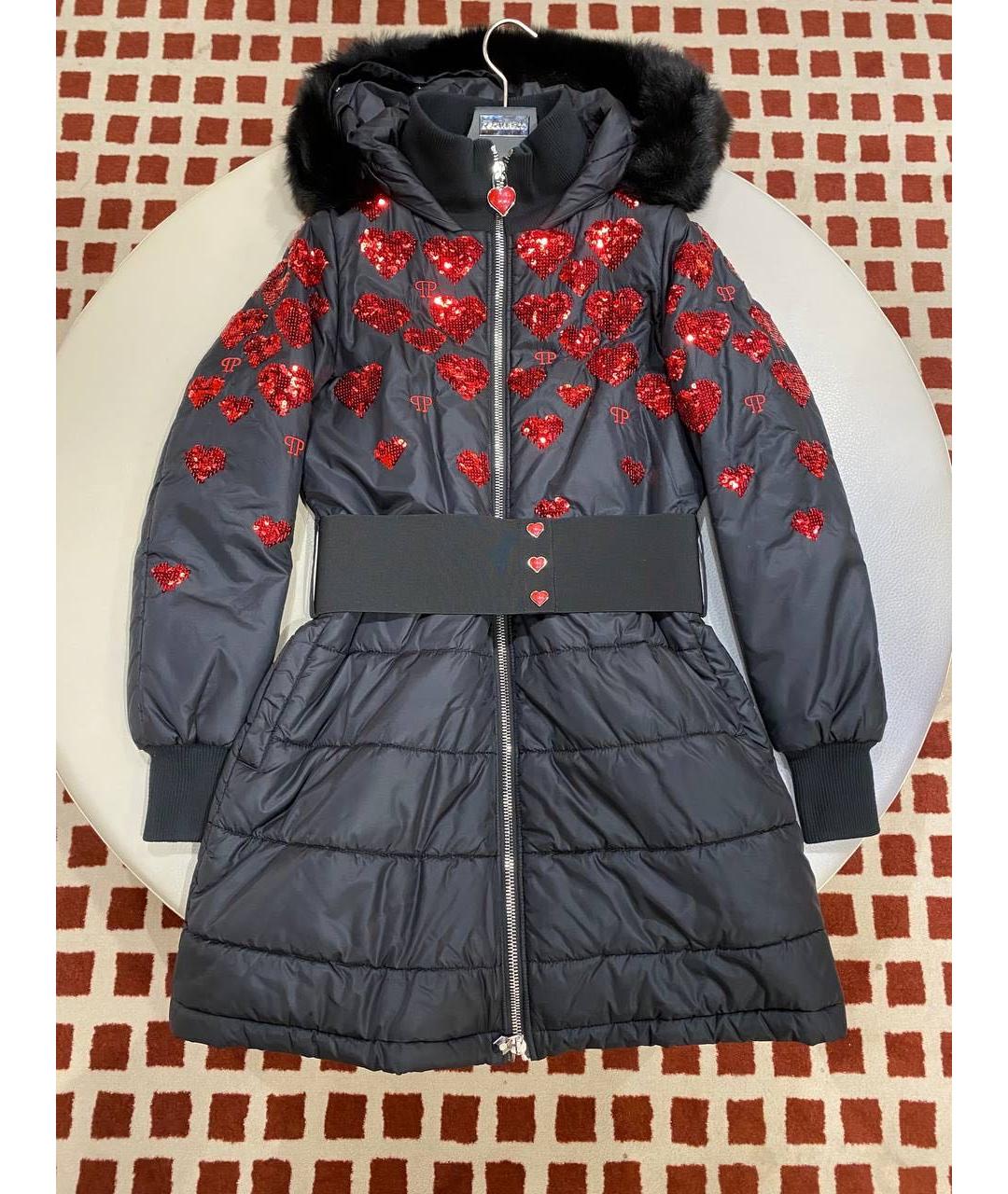 PHILIPP PLEIN Темно-синяя синтетическая куртка, фото 4