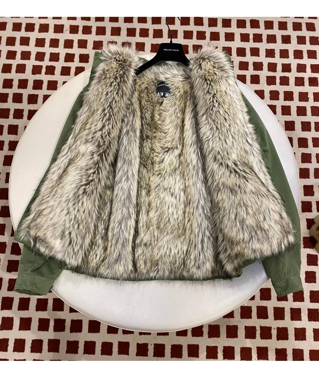 PHILIPP PLEIN Зеленая хлопковая куртка, фото 3