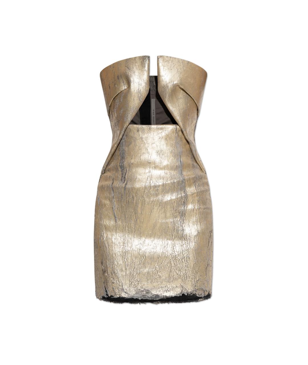 RICK OWENS Золотое коктейльное платье, фото 1