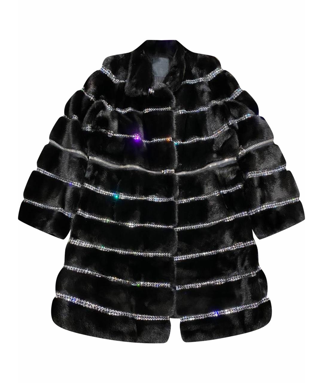 PHILIPP PLEIN Черная меховая шуба, фото 1
