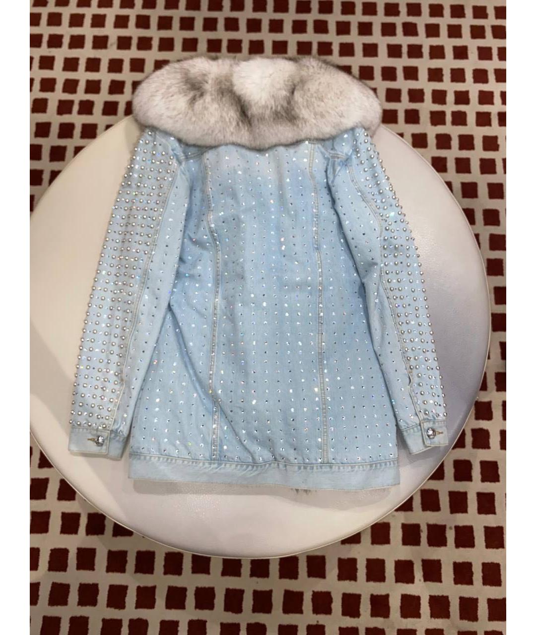 PHILIPP PLEIN Голубая хлопковая куртка, фото 2