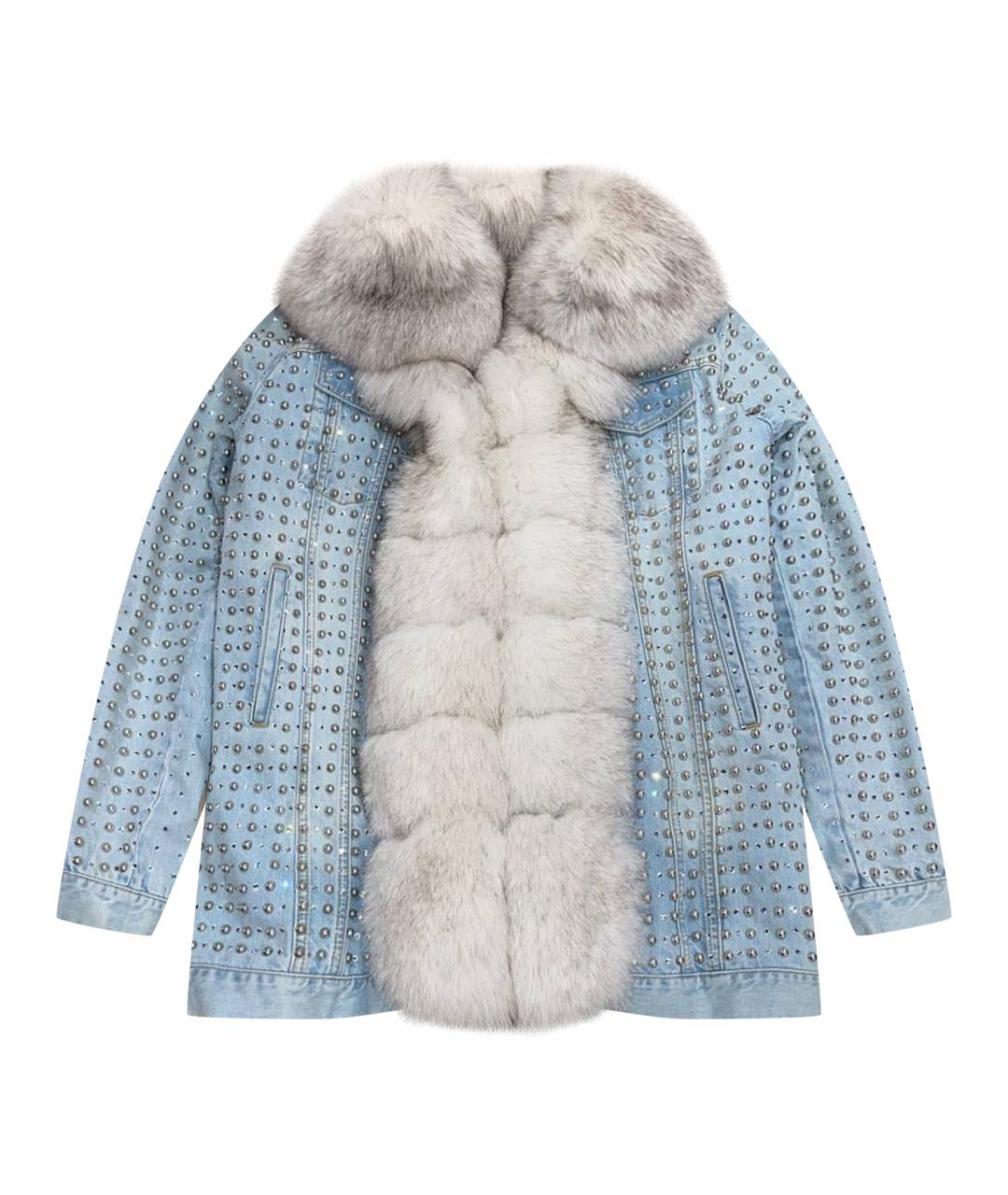 PHILIPP PLEIN Голубая хлопковая куртка, фото 1