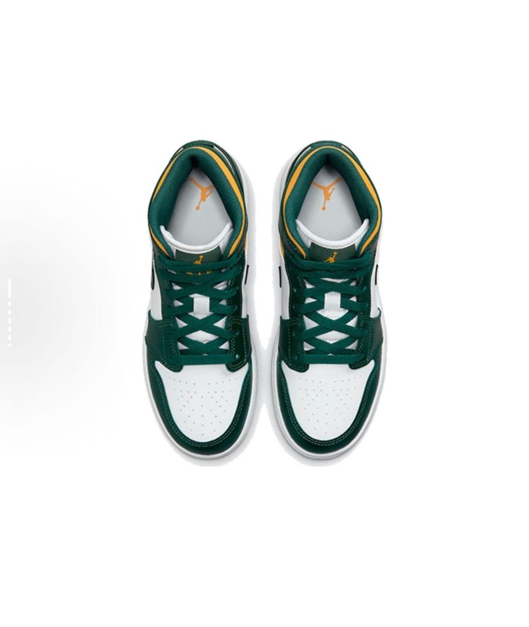 NIKE Зеленые кожаные кроссовки, фото 4