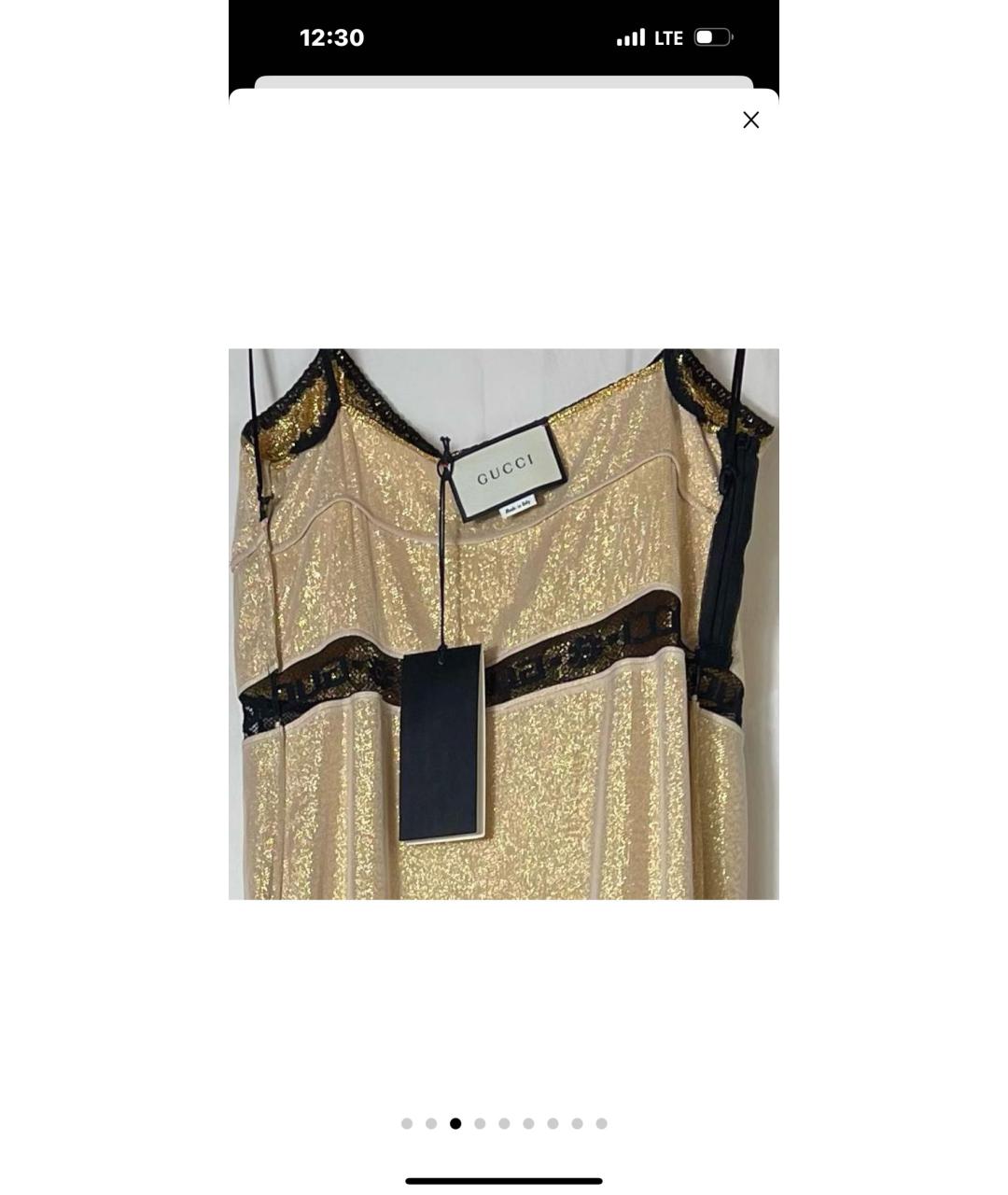 GUCCI Золотое коктейльное платье, фото 5