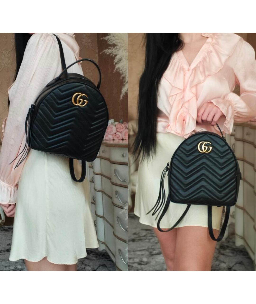 GUCCI Черный кожаный рюкзак, фото 4