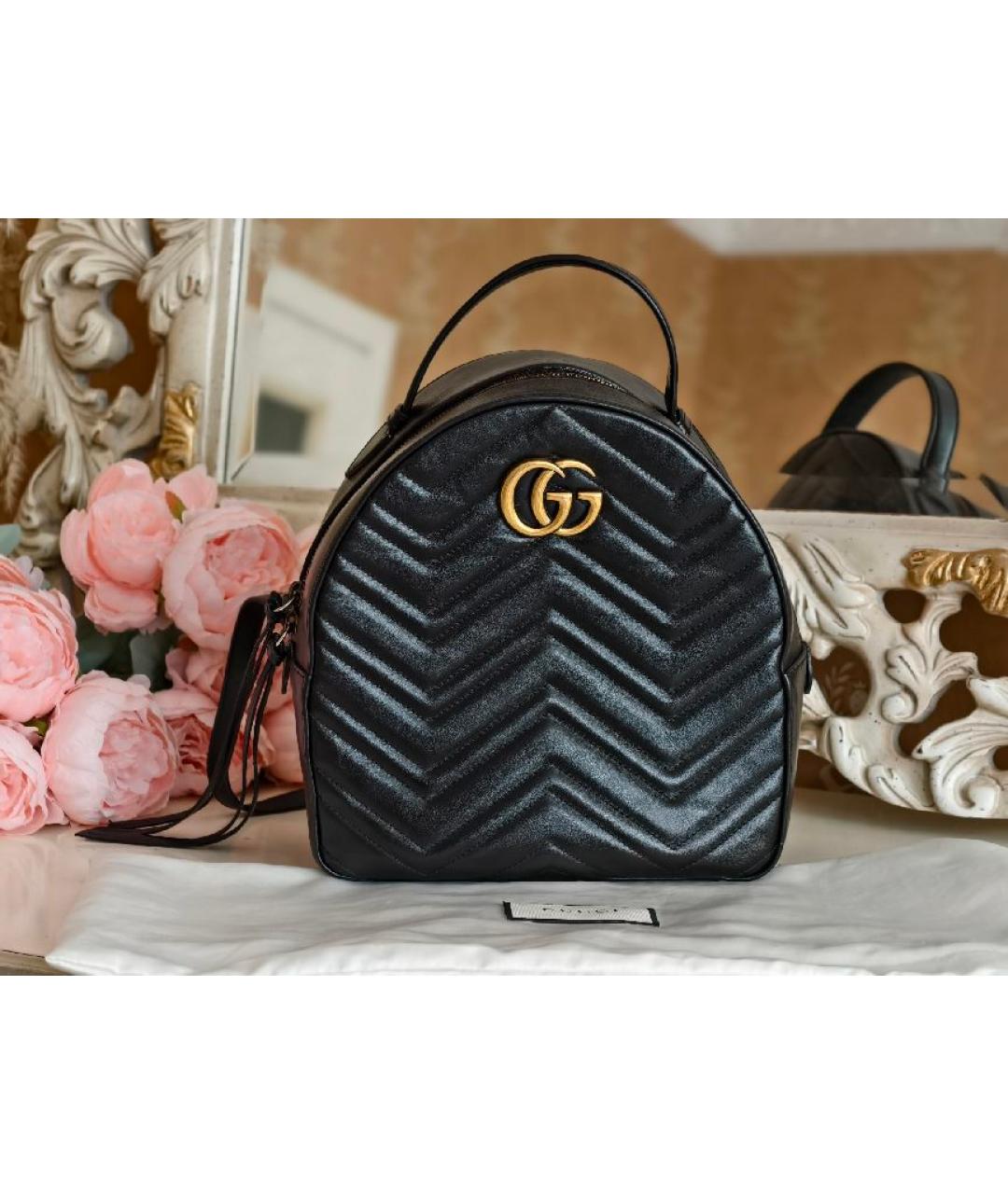 GUCCI Черный кожаный рюкзак, фото 2