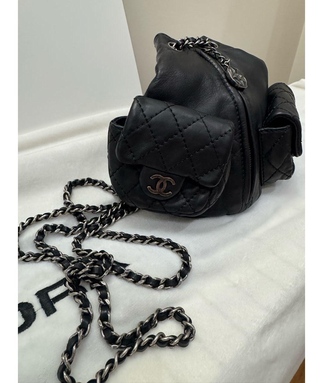 CHANEL Черный кожаный рюкзак, фото 5